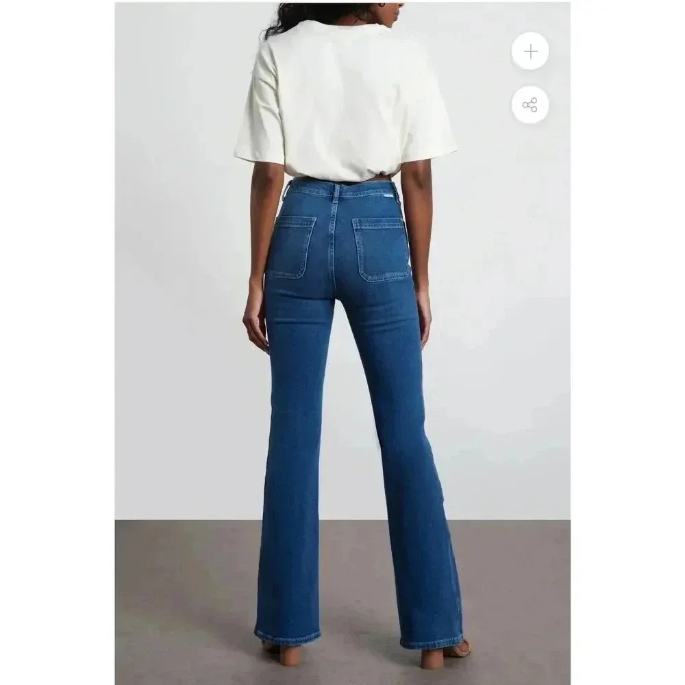 Boyish The Ricky High Rise Flare Jeans size 32 in Love Jones Wash - Picture 2 of 13